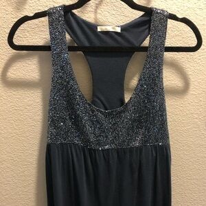 Beaded Navy Racerback Top - Small